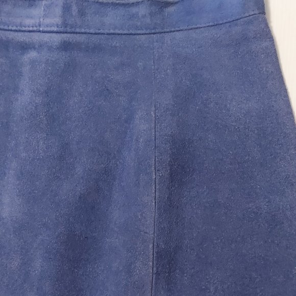 Genuine Suede Royal Blue mini skirt - Picture 3 of 6